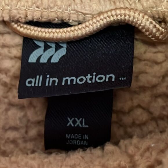 All In Motion Tan Teddy Fleece pullover mock turtleneck sweatshirt size XXL - Picture 4 of 6
